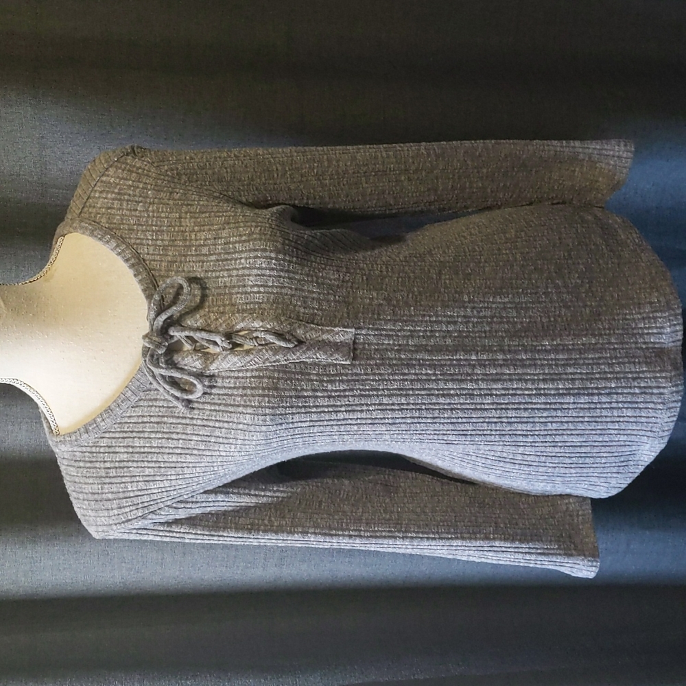 Lucky Brand Criss Cross Tie-front Long Sleeve Sweater XL